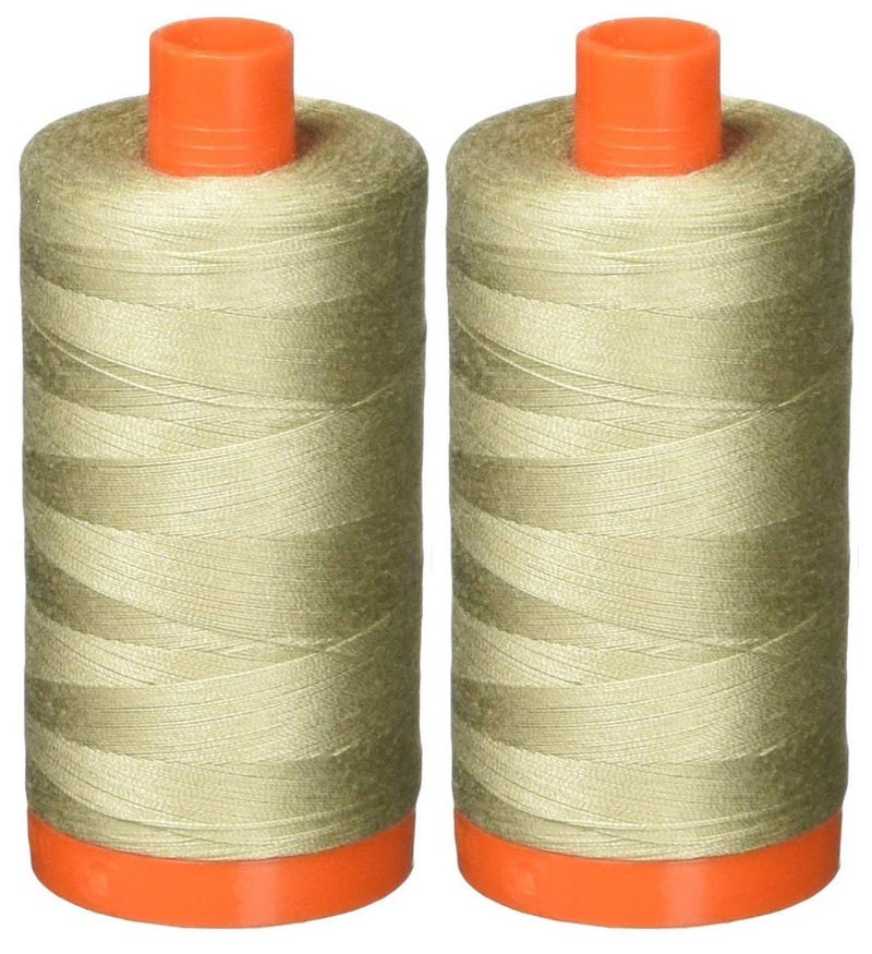 عبوتان - Aurifil 50WT - حجر (2324) صلب - خيط قطني ماكو - 1422 ياردة لكل منهما